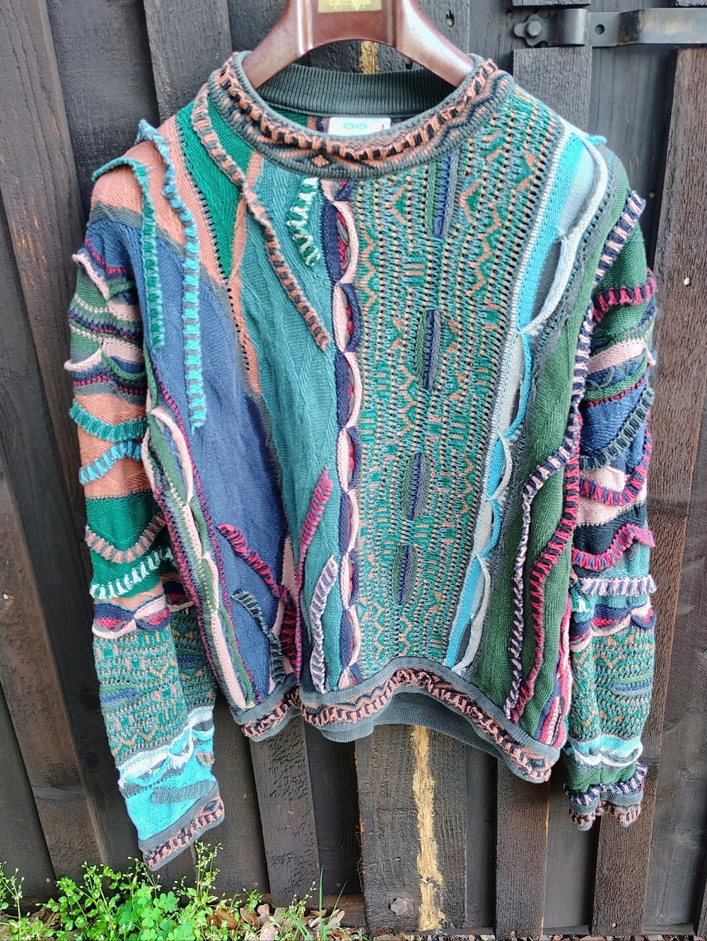 Men's COOGI 3D Textured Crewneck Sweater